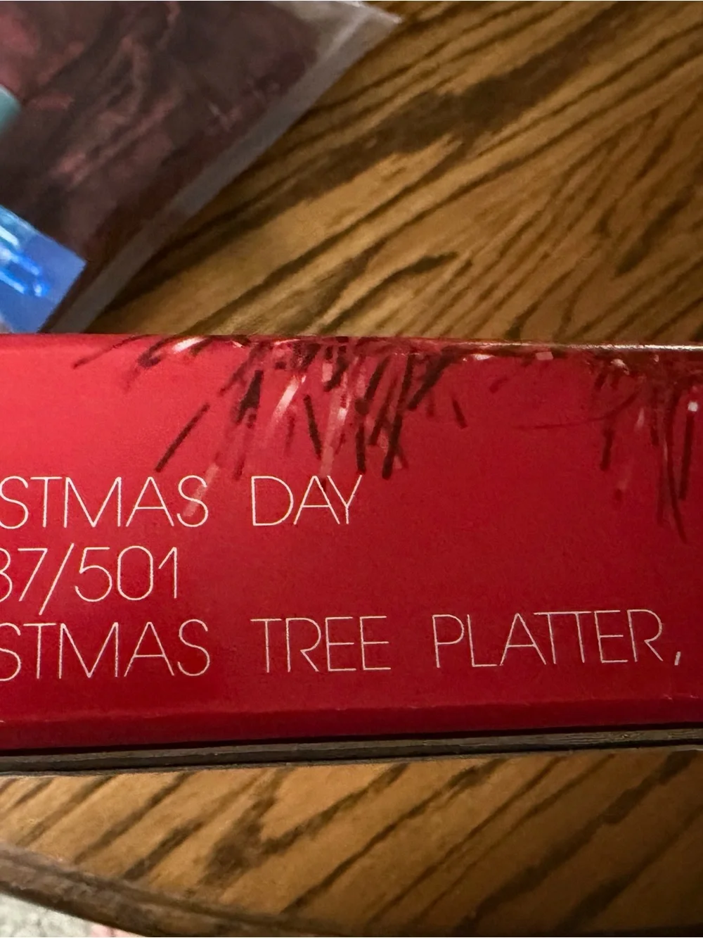 Studio Nova Clear Glass Christmas Tree Tray with Holiday Fireplace Motif